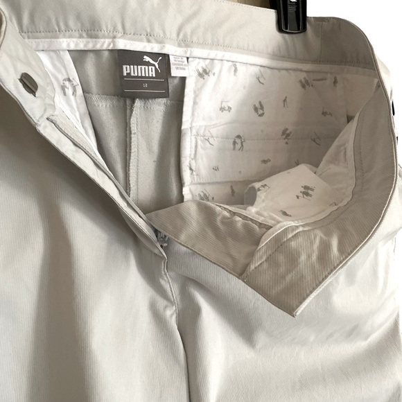 PUMA Beige Athletic Tech Solid Golf Bermuda Golf Shorts Size 12 ECU - Picture 2 of 6